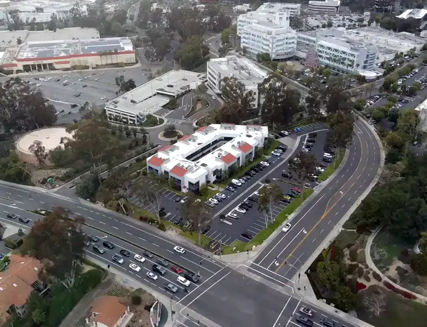 Aerial view of the medical center area in Mission Viejo, near our office